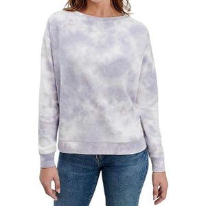 Splendid Women's Large Cotton Blend Purple Tye Dye Pullover Sweatshirt